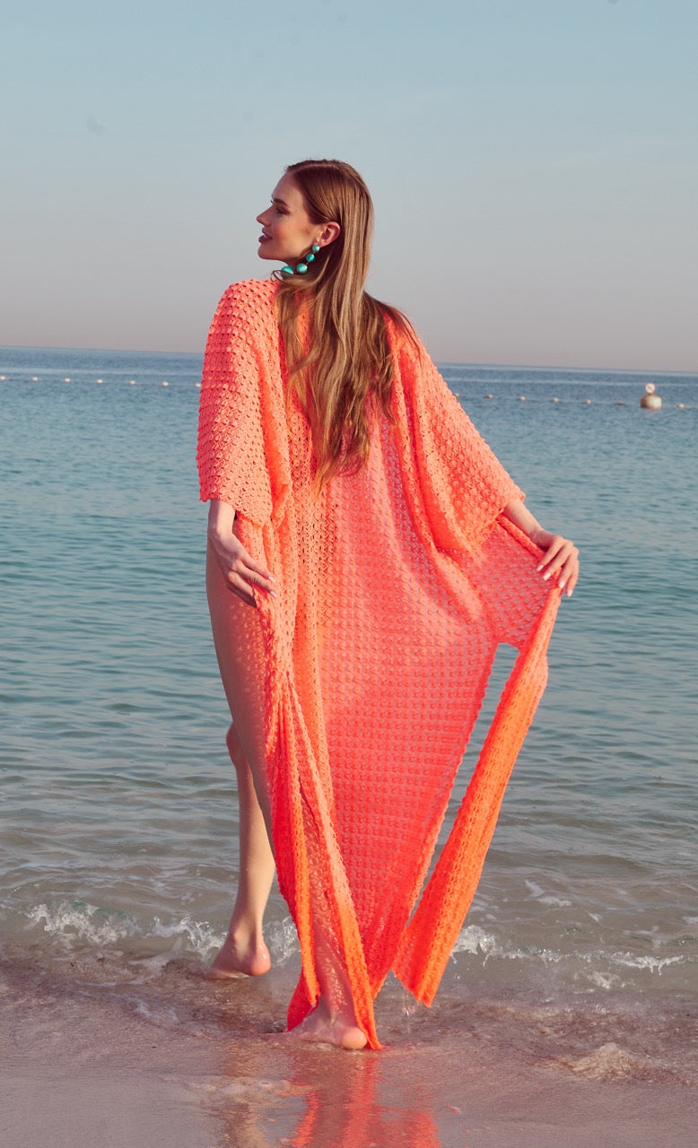 Neon orange cheap beach cover up